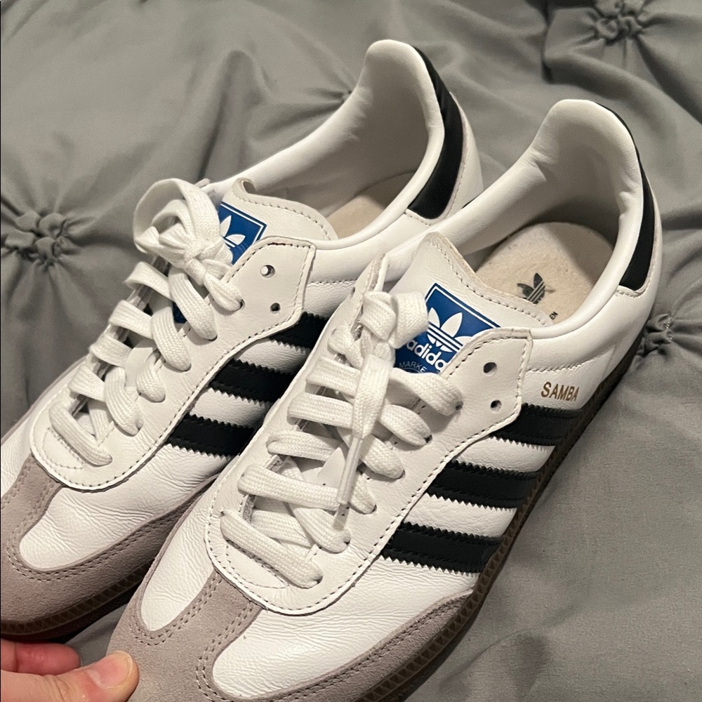 Adidas Samba White and Black Trainers